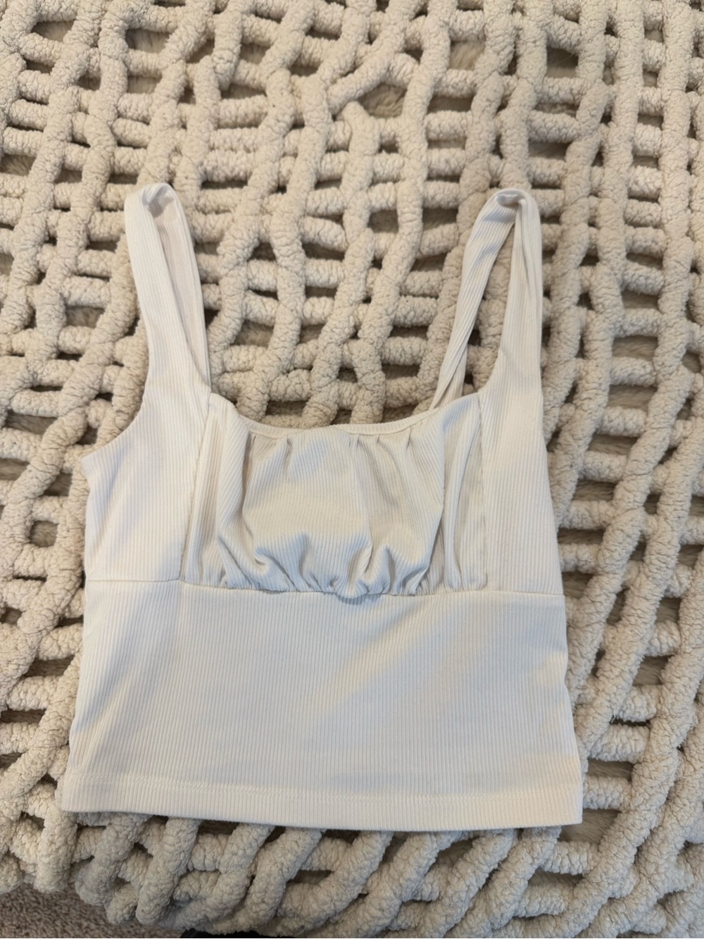 Rue21 white Ribbed Crop Tank Top